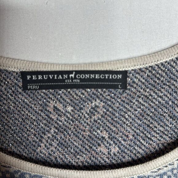 Peruvian Connection Pina Cotton Pullover Knot Sweater Dress. Size Large. - Picture 4 of 8